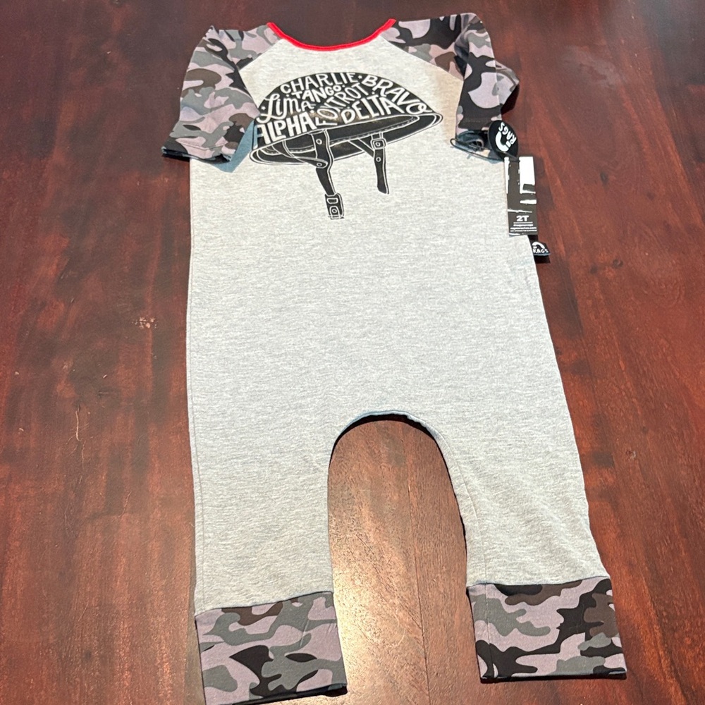 Rags to Raches Black Camo Romper.